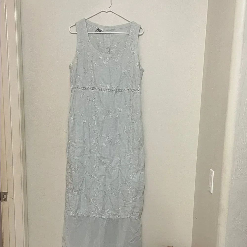 Johnny Was Sleeveless Embroidered Design Dress Cottage Core Boho Coquette
